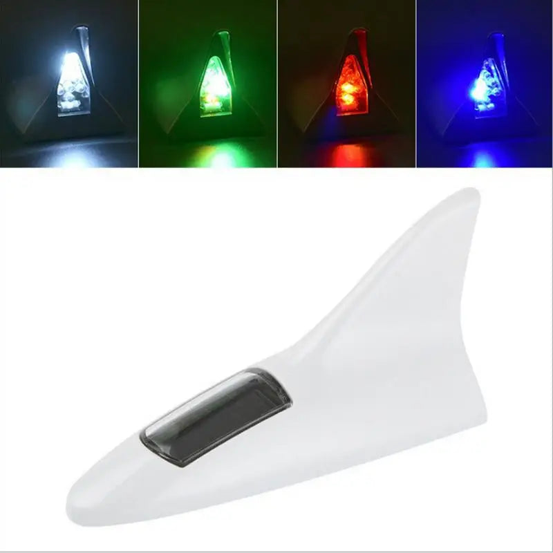 Universal Auto Car Led Warning Lamp Solar Powered Shark Fin Antenna Decorative Warning Signal Tail Light