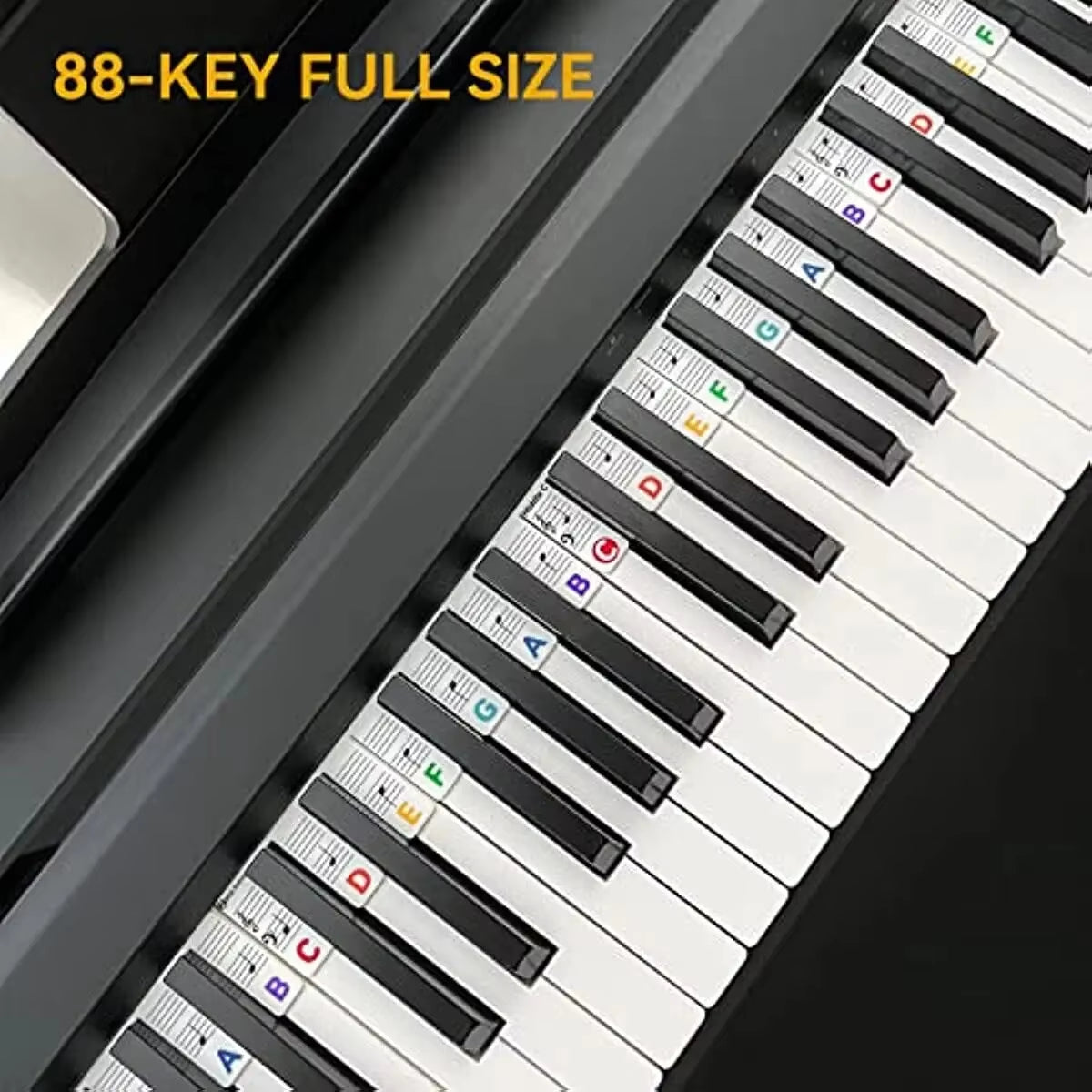 Piano Keyboard Stickers for 88/61 Key,Removable Piano Keyboard Note Labels for Learning Piano Notes Guide for Beginner