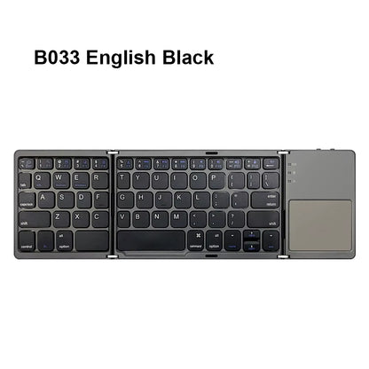 Portable Quadruple Folding Wireless Bluetooth Keyboard with Foldable Touchpad for Windows Android IOS Tablet Ipad Phone