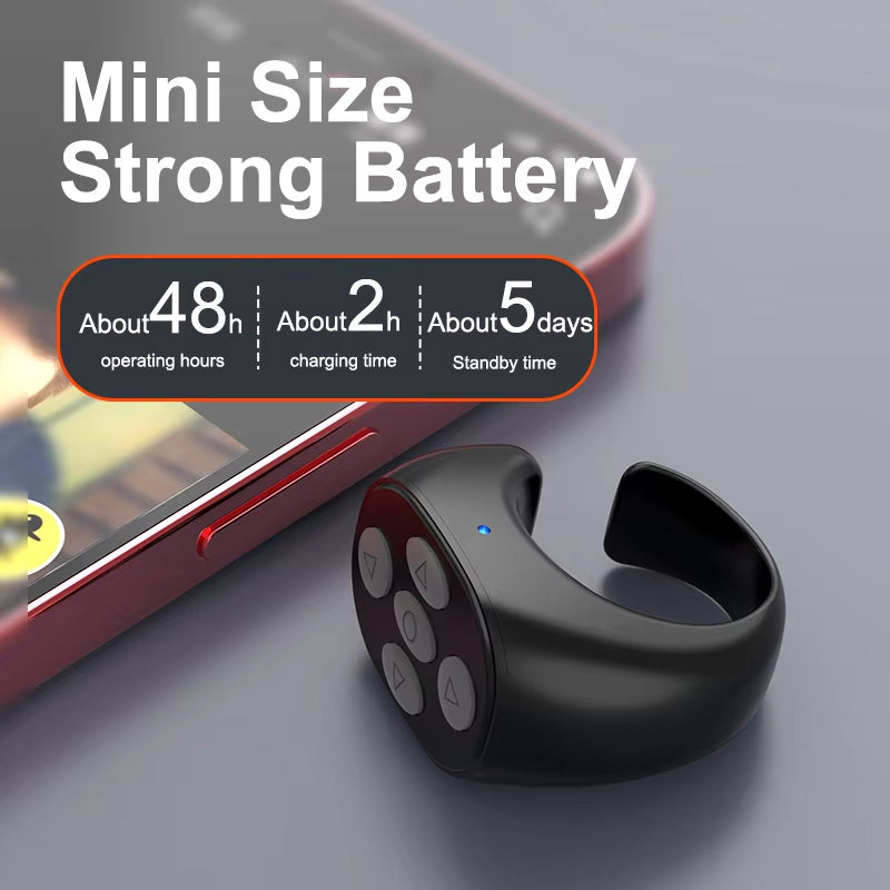 2025 Bluetooth Tiktok Remote Control Ring Gadget Flipping Selfie Fingertip Controller Give Likes 4 Buttons 10M for Iphone Xiaomi