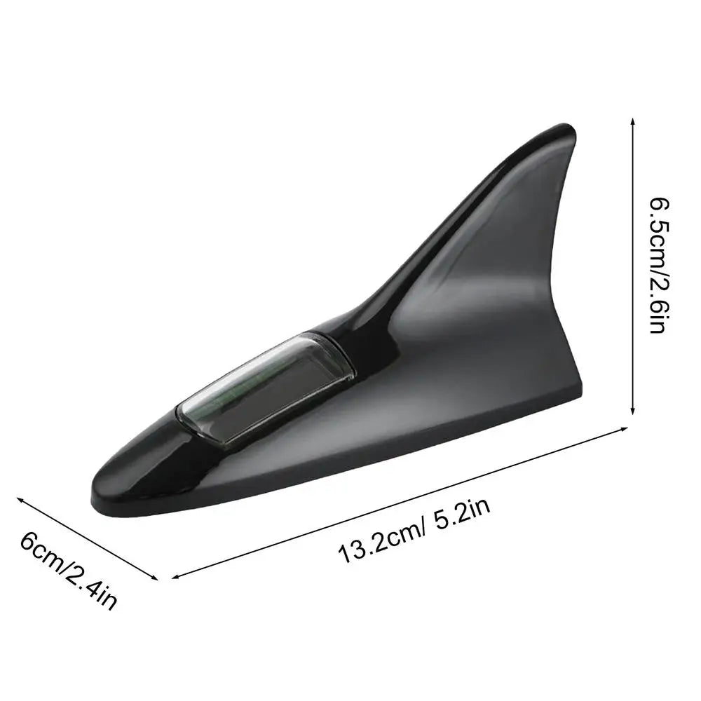 Universal Auto Car Led Warning Lamp Solar Powered Shark Fin Antenna Decorative Warning Signal Tail Light