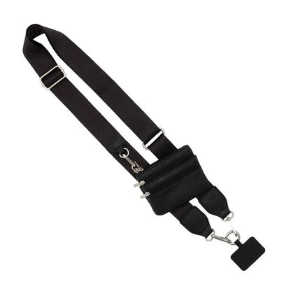 Phone Strap with Zippered Pouch for Women, Adjustable Cellphone Lanyard Crossbody with Wallet ,Clip and Go Strap for Phone