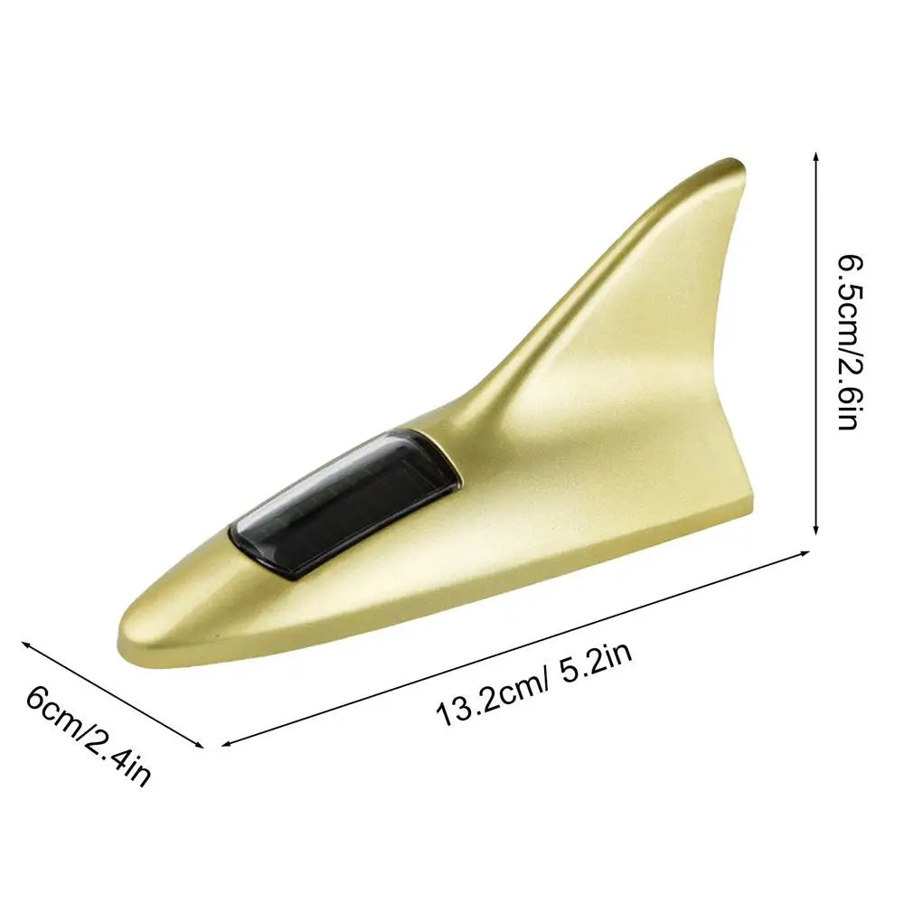Universal Auto Car Led Warning Lamp Solar Powered Shark Fin Antenna Decorative Warning Signal Tail Light