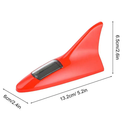 Universal Auto Car Led Warning Lamp Solar Powered Shark Fin Antenna Decorative Warning Signal Tail Light