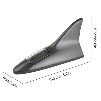 Universal Auto Car Led Warning Lamp Solar Powered Shark Fin Antenna Decorative Warning Signal Tail Light