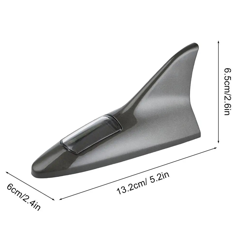 Universal Auto Car Led Warning Lamp Solar Powered Shark Fin Antenna Decorative Warning Signal Tail Light