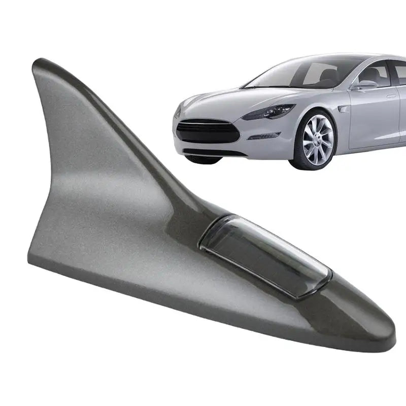 Universal Auto Car Led Warning Lamp Solar Powered Shark Fin Antenna Decorative Warning Signal Tail Light