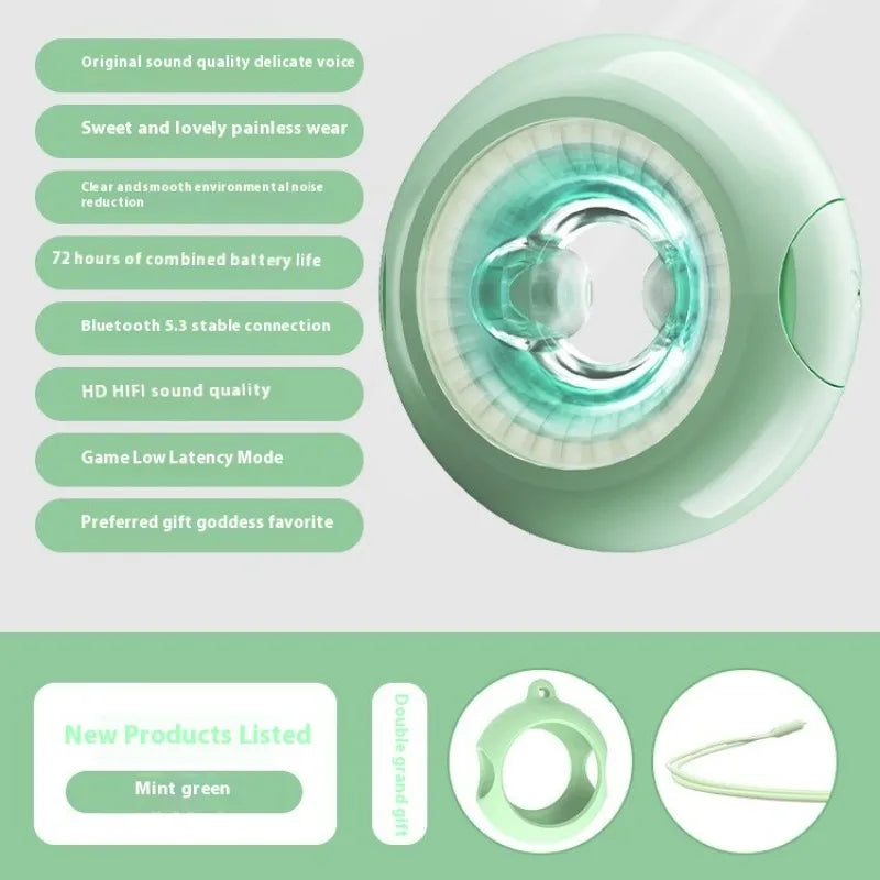 High Quality Donut Mini In-Ear Bluetooth Headphones Long Life High Sound Quality Noise Cancelling Portable Wireless Headphones